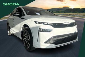 None skoda enyaq coupe sportline 85x 82 kwh 286 ps single speed 4x4 available for home delivery automatic moon white metallic electric... photo